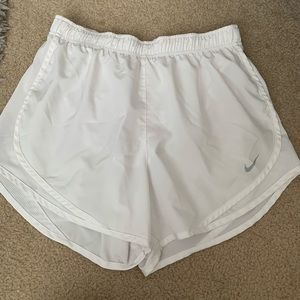 White Nike shorts